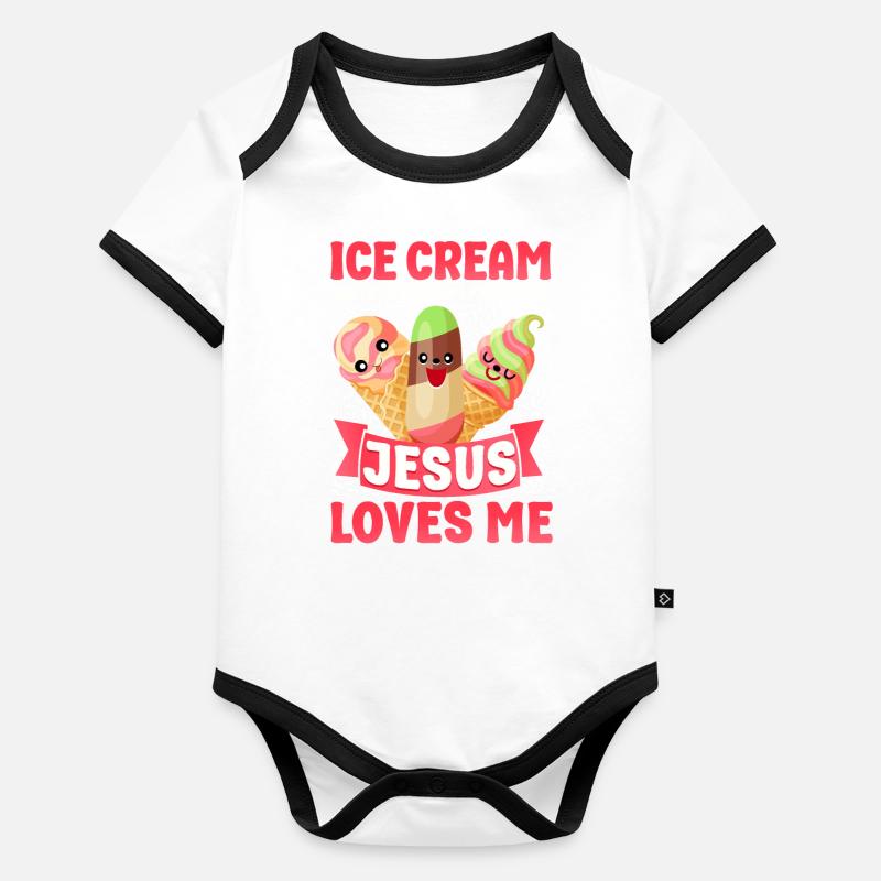 Crème glacée Christian Jesus Cone Body Bébé bio contrasté manches courtes
