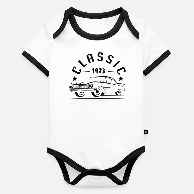 classic 1973. Body Bébé bio contrasté manches courtes