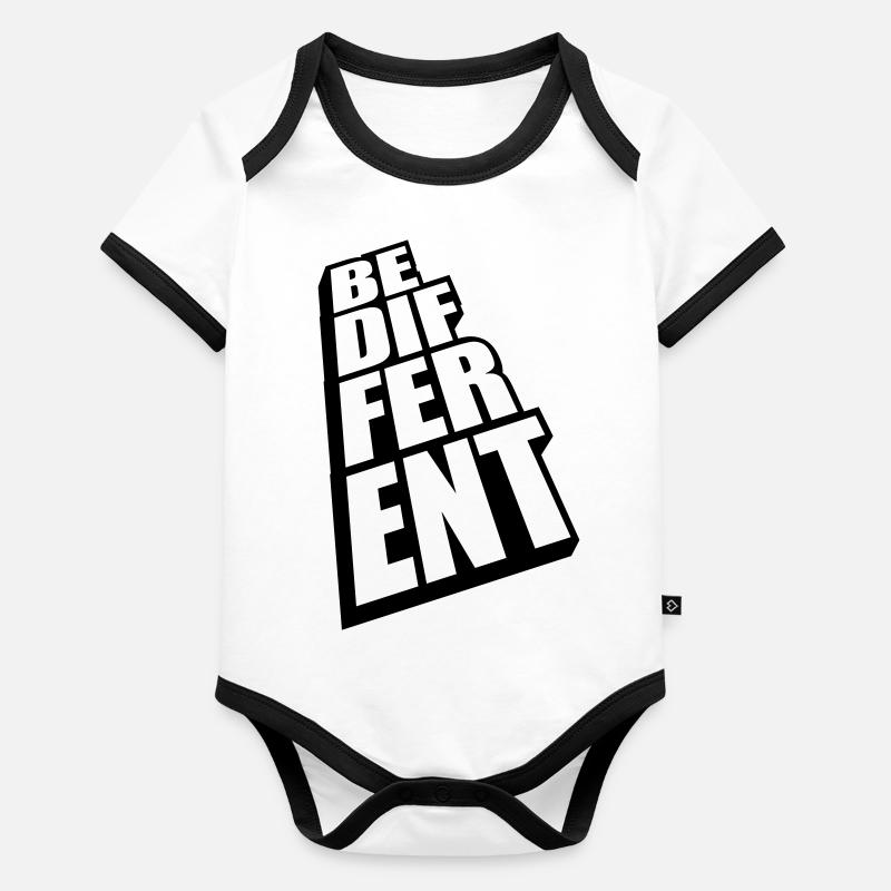 Soyez différent Logo Design Body Bébé bio contrasté manches courtes