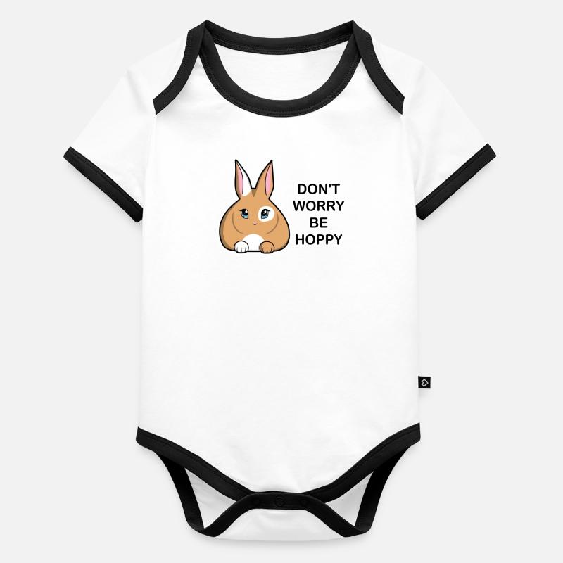 Lapin Body Bébé bio contrasté manches courtes