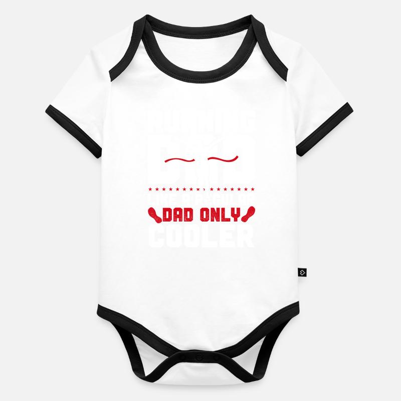 Coureur de course Semi-marathon Papa Body Bébé bio contrasté manches courtes