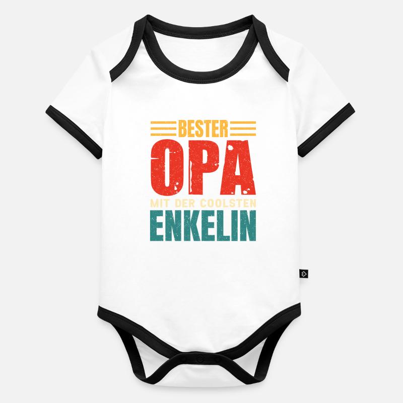 Bester Opa mit der coolsten Enkelin Baby Bio-Kurzarm-Kontrastbody