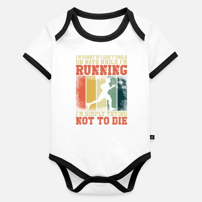 Running Runner Half Marathon Organic Baby Contrasting Bodysuit