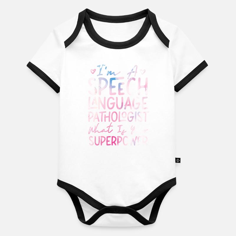 Speech Therapist Therapy Assistant Baby Bio-Kurzarm-Kontrastbody