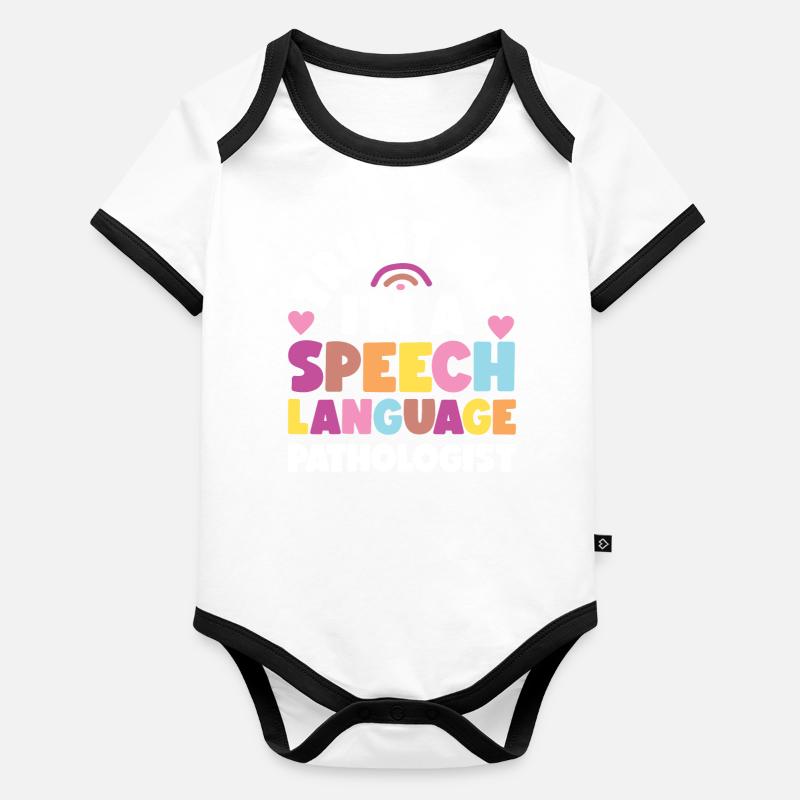 Speech Therapist Therapy Assistant Baby Bio-Kurzarm-Kontrastbody