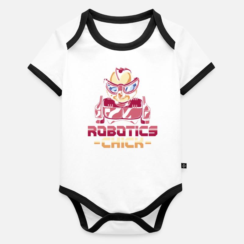 Robot Robotics Engineer Cool Organic Baby Contrasting Bodysuit