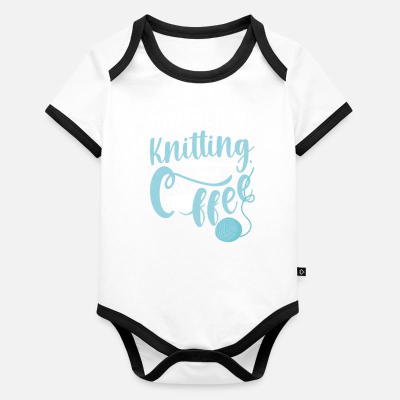 Knitting Knitter Coffee Powered By Organic Baby Contrasting Bodysuit