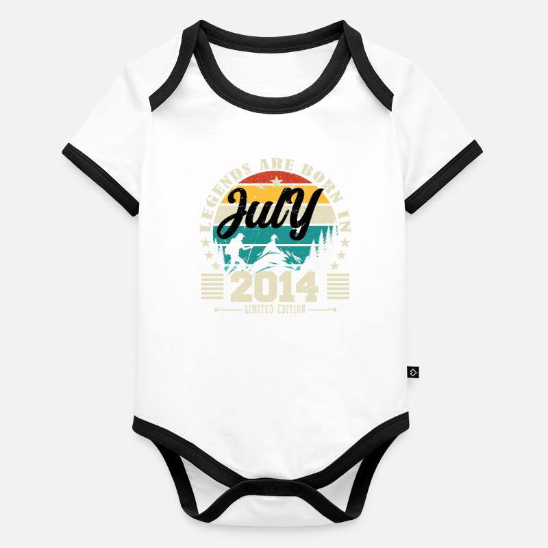 Juli 2014. Geburtstagsgeschenk Juli 2014. Baby Bio-Kurzarm-Kontrastbody