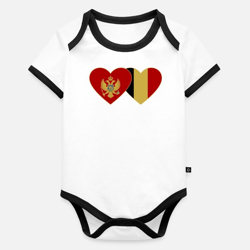 Montenegro Belgium flag Organic Baby Contrasting Bodysuit