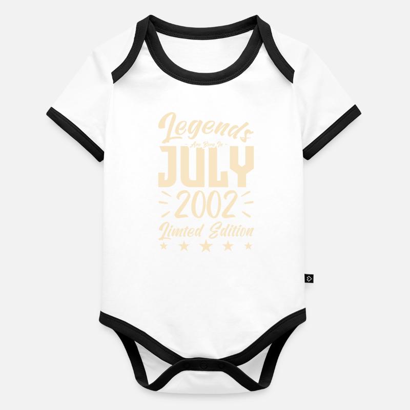 Born in July 2002. Birthday gift. Organic Baby Contrasting Bodysuit
