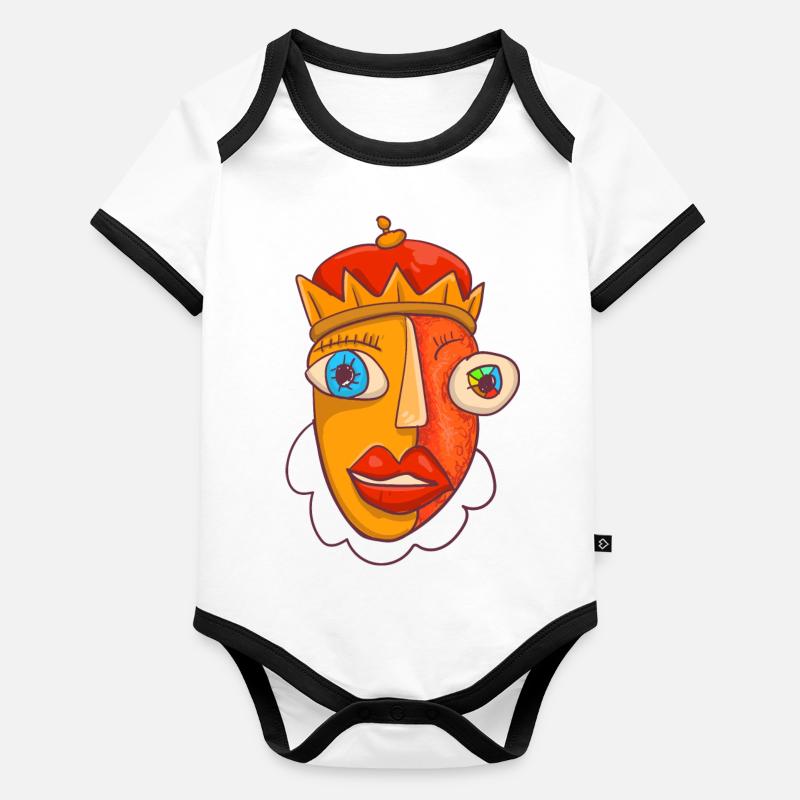 abstaract king cartoon Organic Baby Contrasting Bodysuit