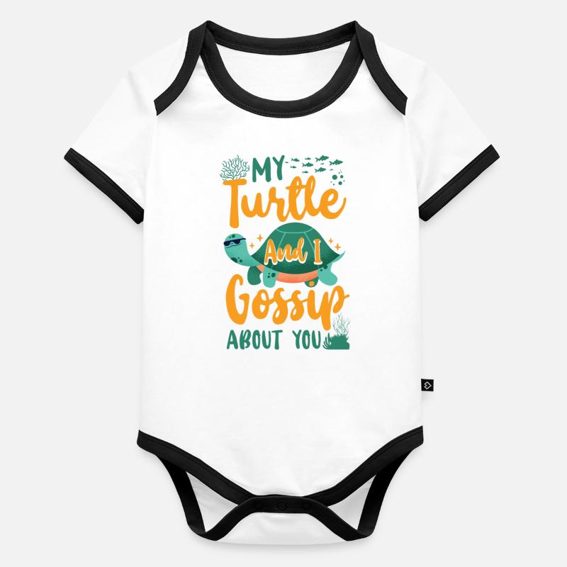 Sea Turtle Tortoise My Turtle And Baby Bio-Kurzarm-Kontrastbody