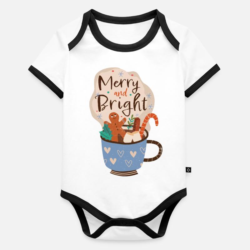 Merry and bright Baby Bio-Kurzarm-Kontrastbody