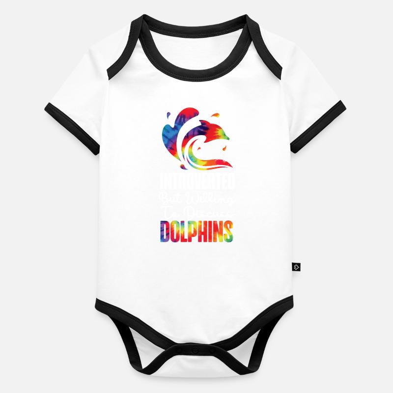 Dauphin Tie Dye Introverti Mais Body Bébé bio contrasté manches courtes