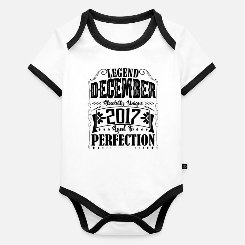 December 2017. Birthday gift December 2017 Organic Baby Contrasting Bodysuit