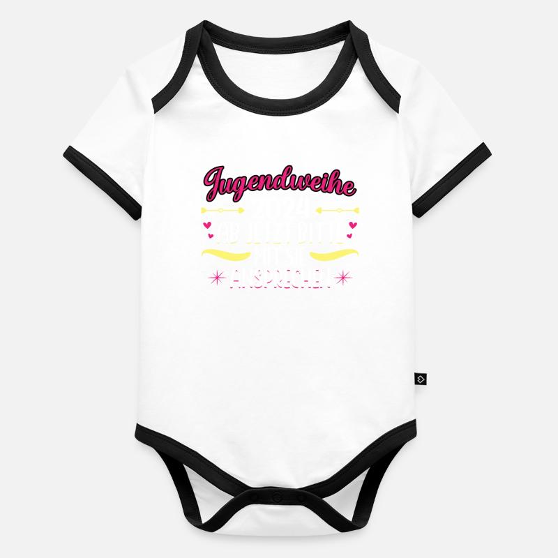 Jugendweihe 2024 Mädchen Junge Baby Bio-Kurzarm-Kontrastbody