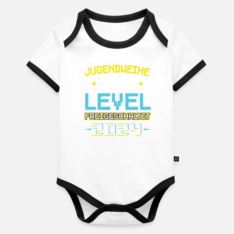 Jugendweihe 2024 Mädchen Junge Baby Bio-Kurzarm-Kontrastbody