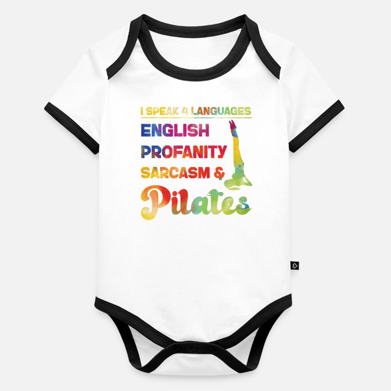 Pilates Instructor Teacher Baby Bio-Kurzarm-Kontrastbody
