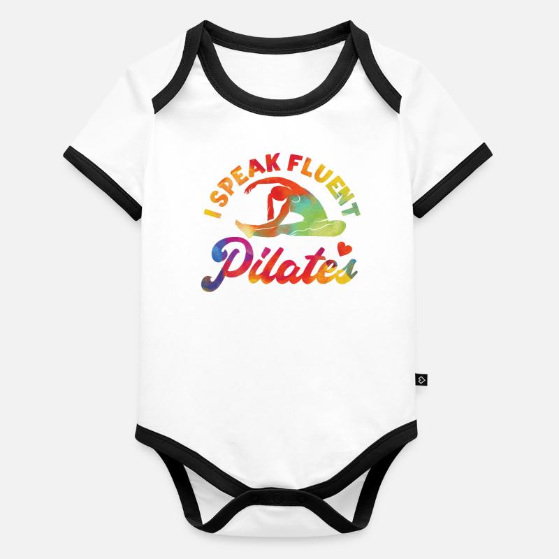 Pilates Instructor Teacher Baby Bio-Kurzarm-Kontrastbody