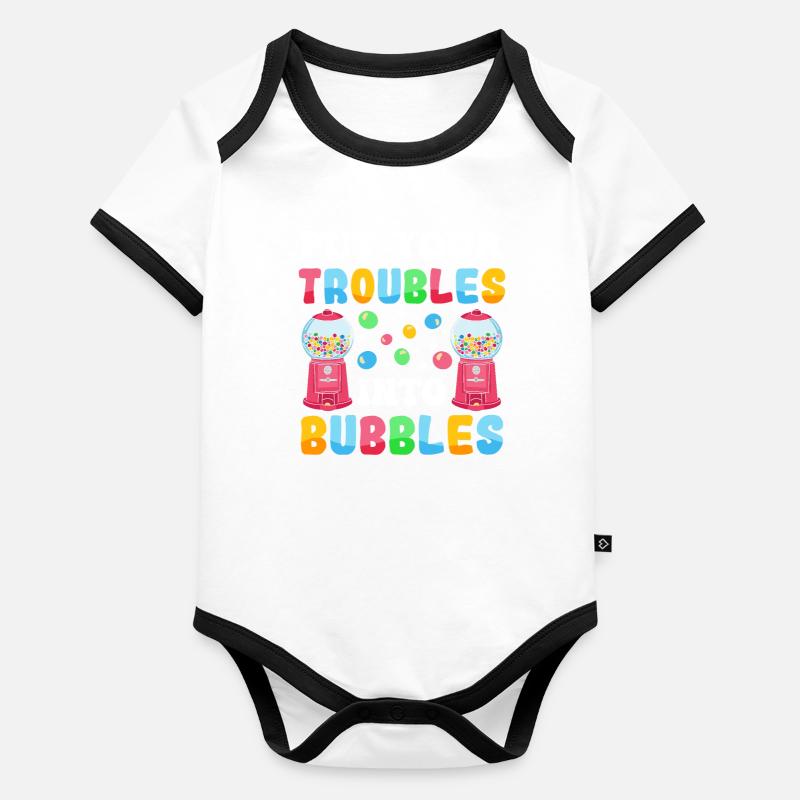 Funny chewing gum machine Organic Baby Contrasting Bodysuit