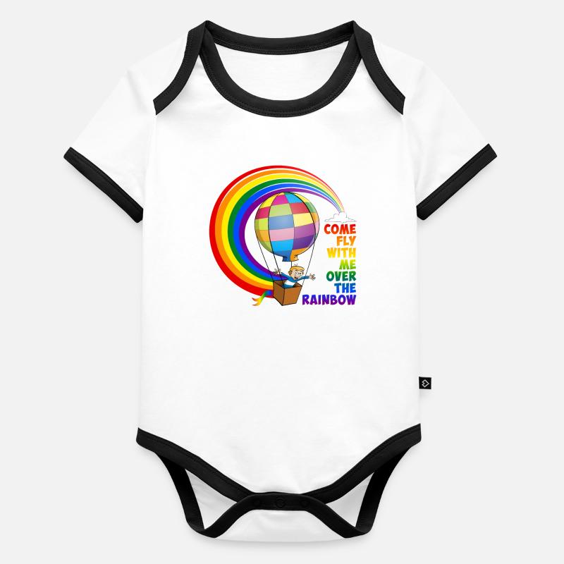Fly with me over the rainbow. Organic Baby Contrasting Bodysuit
