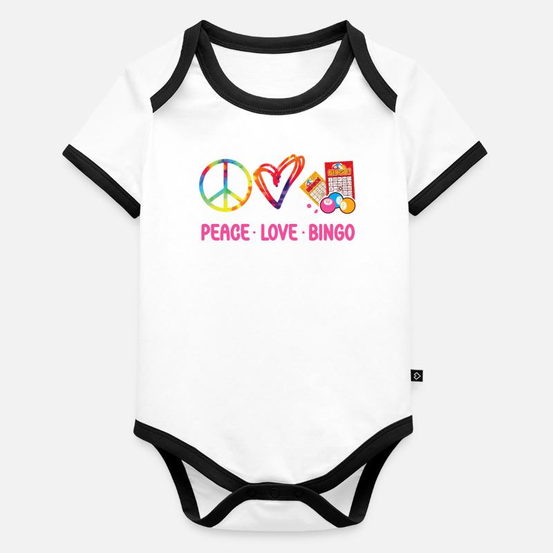 Bingo Player Tie Dye Peace Love Baby Bio-Kurzarm-Kontrastbody