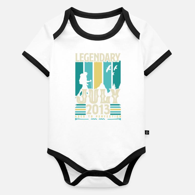 Geburtstagsgeschenk Juli 2013, Vintage Juli. Baby Bio-Kurzarm-Kontrastbody