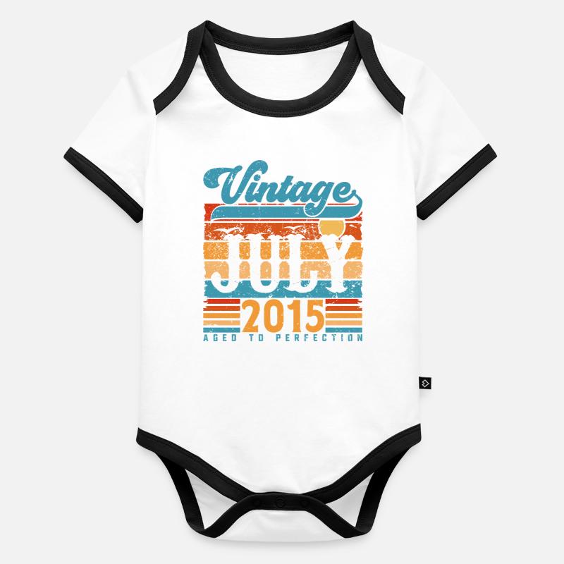 Juli 2015, Juli 2015 Geburtstagsgeschenk. Baby Bio-Kurzarm-Kontrastbody
