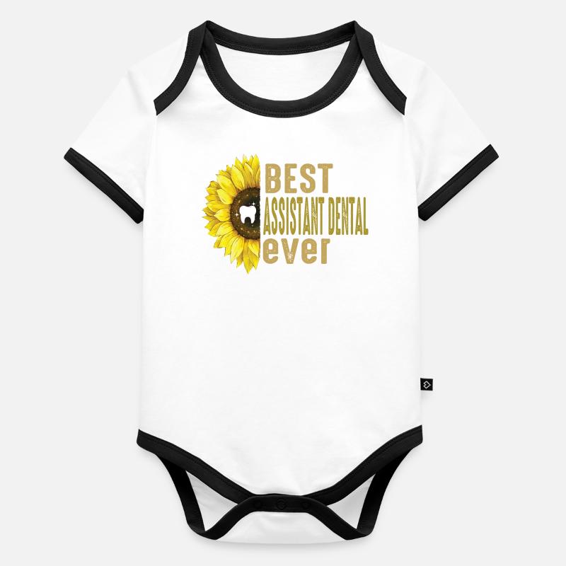 future vintage retro assistant dental surgery Body Bébé bio contrasté manches courtes