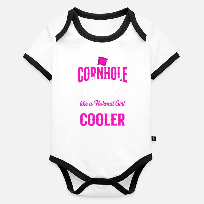 Cornhole Team Bean Bag Player Baby Bio-Kurzarm-Kontrastbody