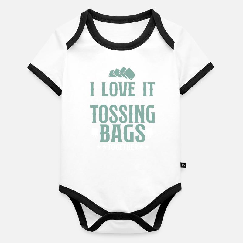 Joueur de sac de haricots de l’équipe Cornhole Body Bébé bio contrasté manches courtes