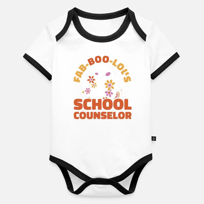 School Counselor Halloween Ghost Baby Bio-Kurzarm-Kontrastbody