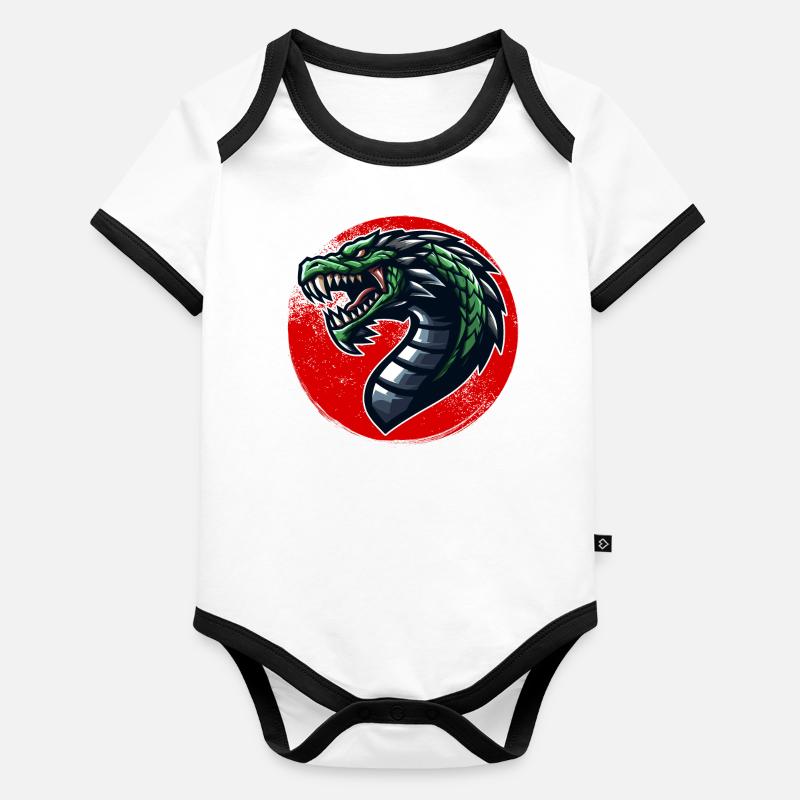 Drago der Drache Baby Bio-Kurzarm-Kontrastbody