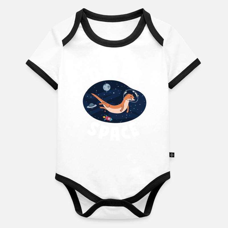 Otter Pun Space Science Astronaut Organic Baby Contrasting Bodysuit