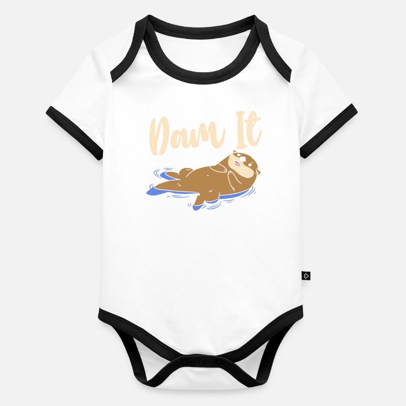 Otter Pun Dam It Body Bébé bio contrasté manches courtes