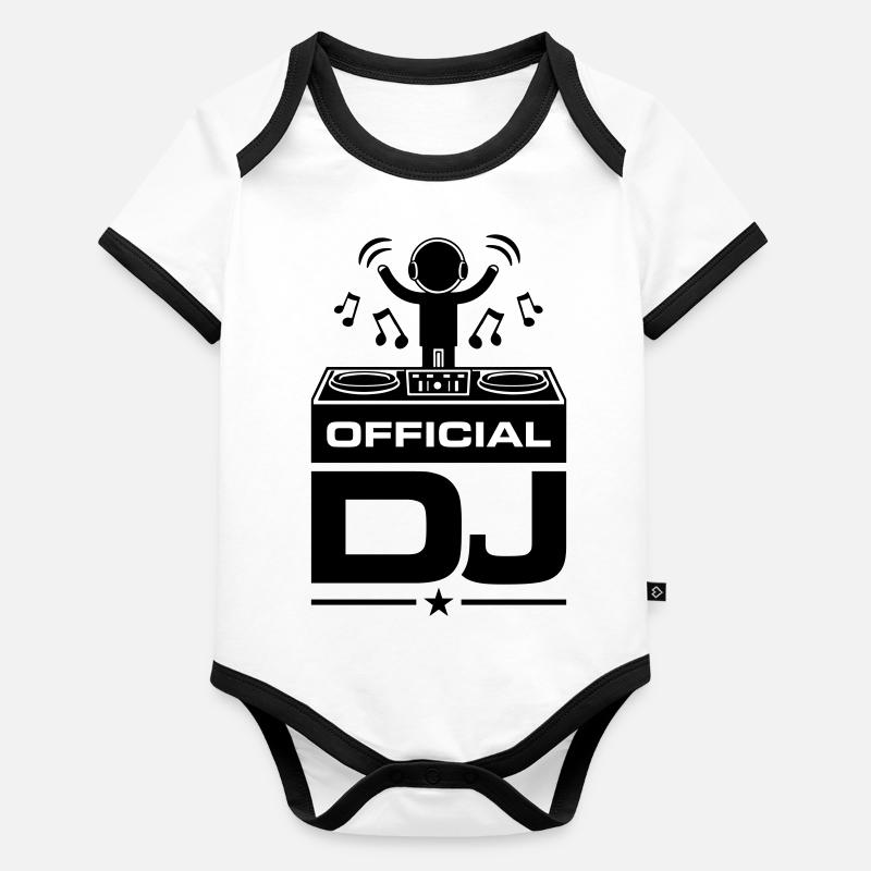 Dj Turntables Organic Baby Contrasting Bodysuit