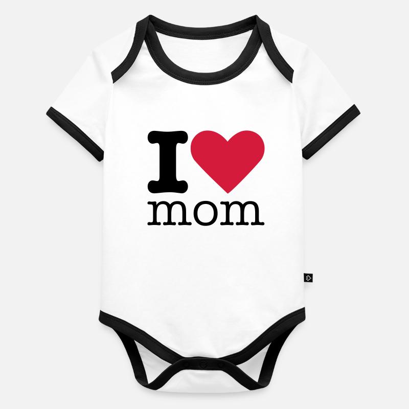 I Love Mom Baby Bio-Kurzarm-Kontrastbody