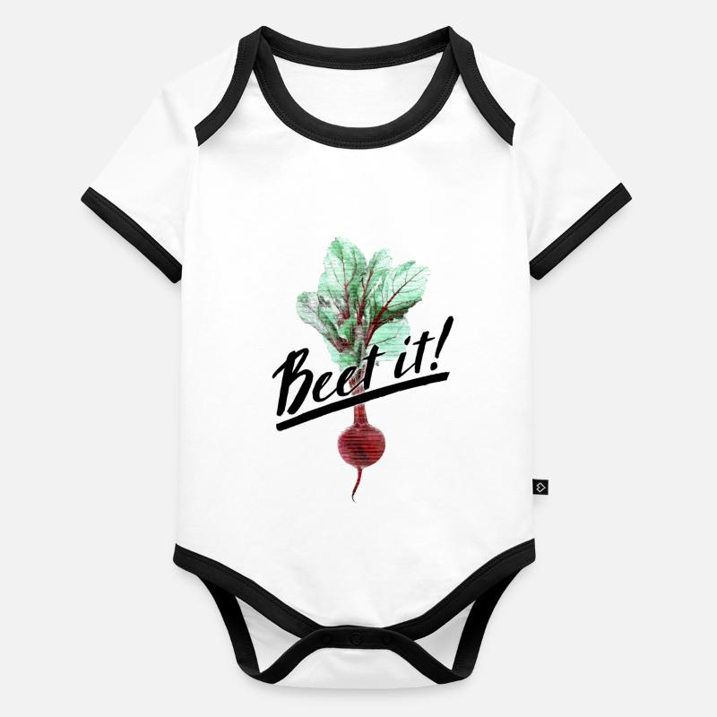 La betterave! Body Bébé bio contrasté manches courtes