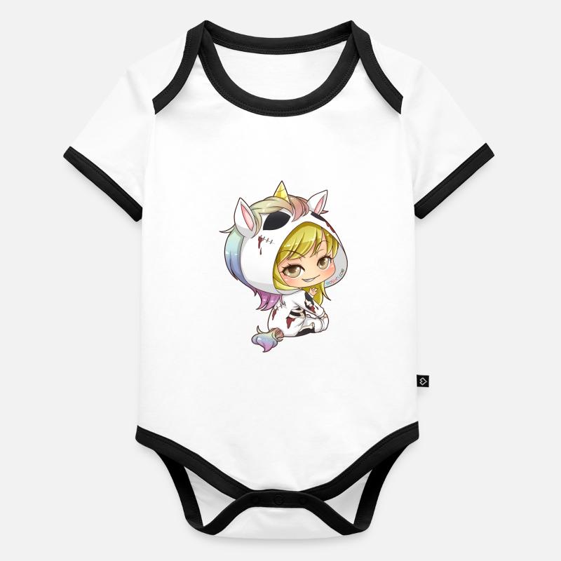 MOSBIES Einhorn Zombie Halloween Idee Geschenk Baby Bio-Kurzarm-Kontrastbody