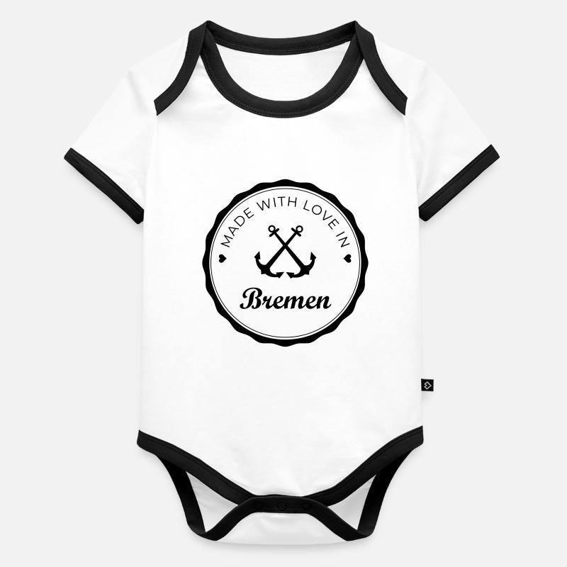Brême Body Bébé bio contrasté manches courtes
