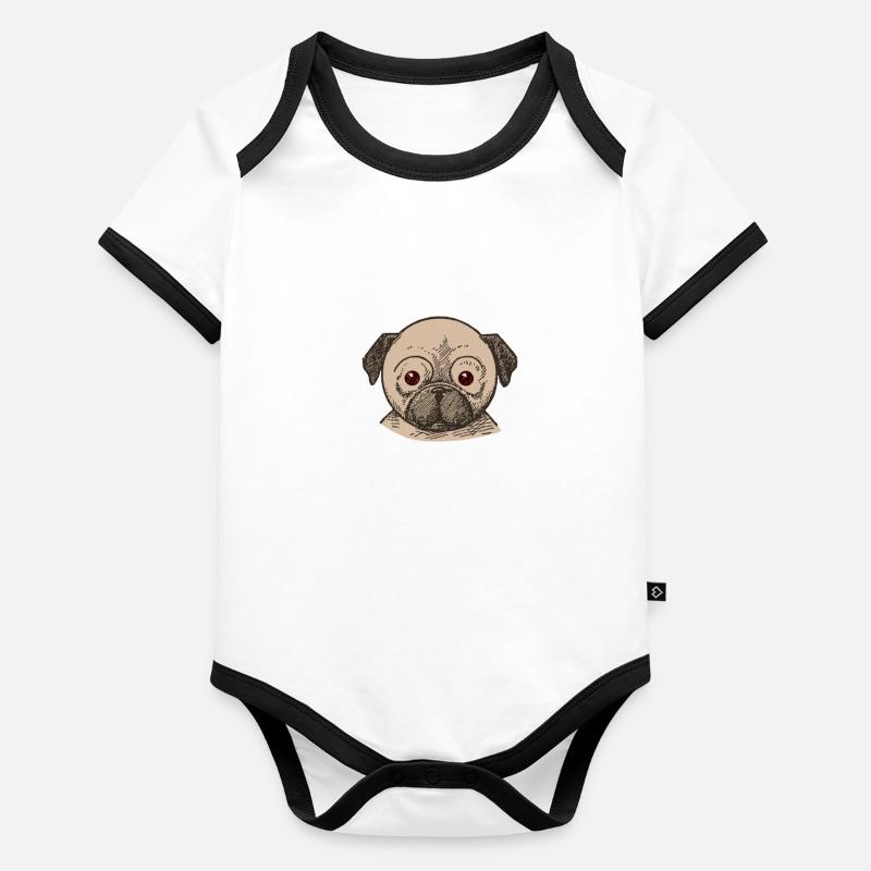 Hund Welpe Geschenk Baby Bio-Kurzarm-Kontrastbody