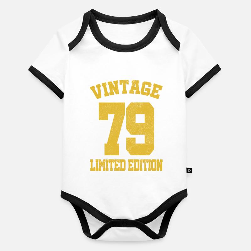 Année de naissance 1979 Body Bébé bio contrasté manches courtes