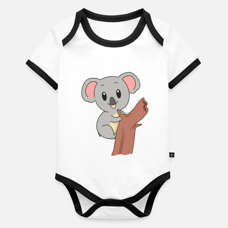 Süßer Klettermaxe Koala Baby Bio-Kurzarm-Kontrastbody