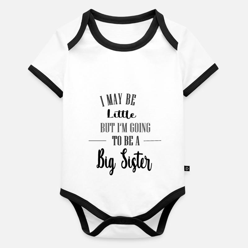Big Sister (black) Baby Bio-Kurzarm-Kontrastbody