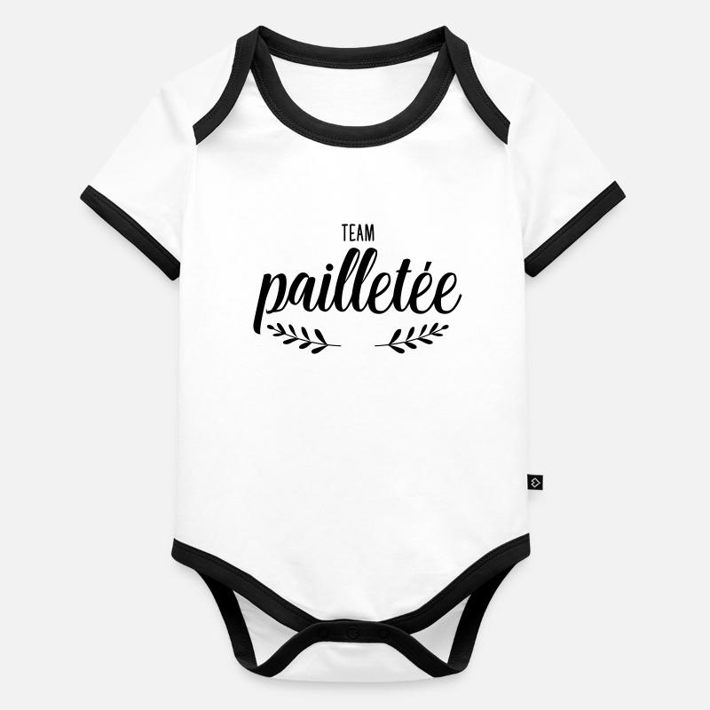 Team mit Pailletten besetzt Baby Bio-Kurzarm-Kontrastbody