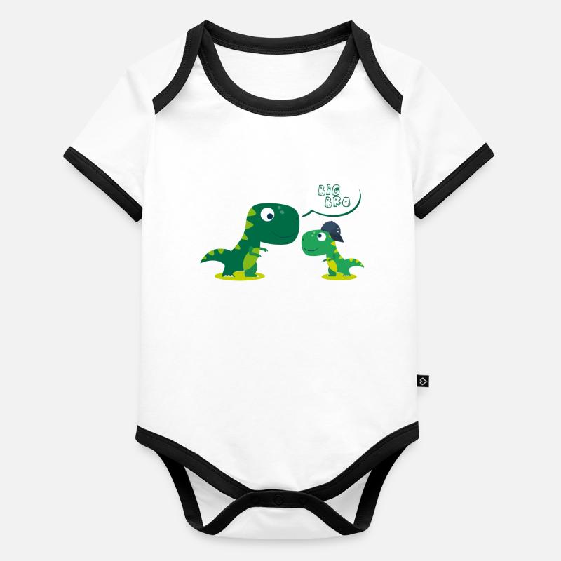 Big Bro Dino Body Bébé bio contrasté manches courtes