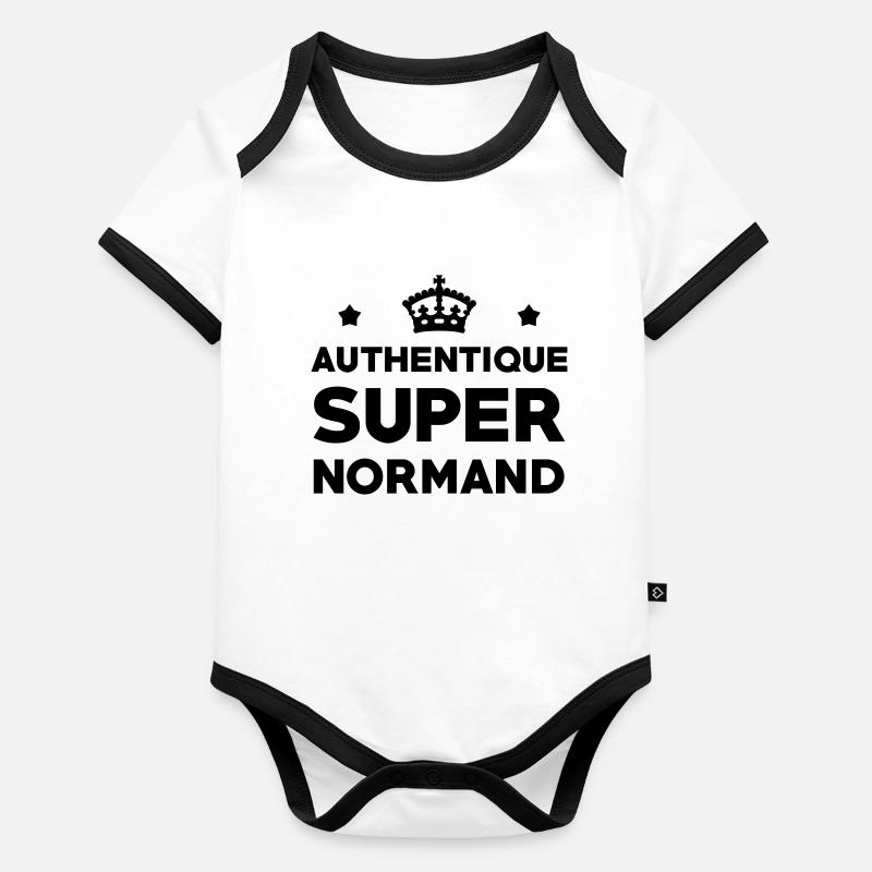 Authentique Super Normand Body Bébé bio contrasté manches courtes
