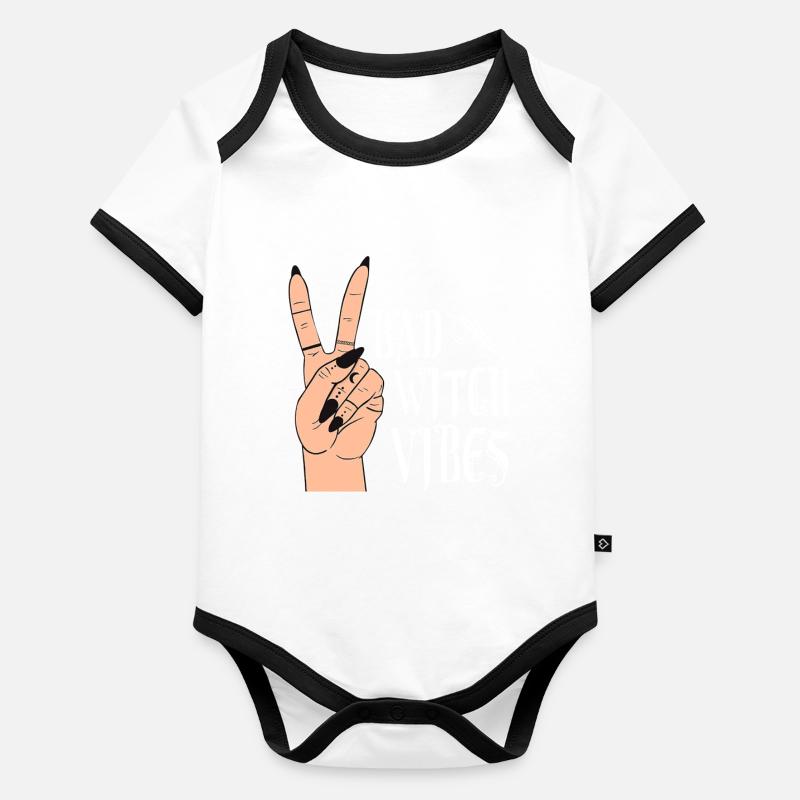 Mauvaises vibrations de sorcière Body Bébé bio contrasté manches courtes