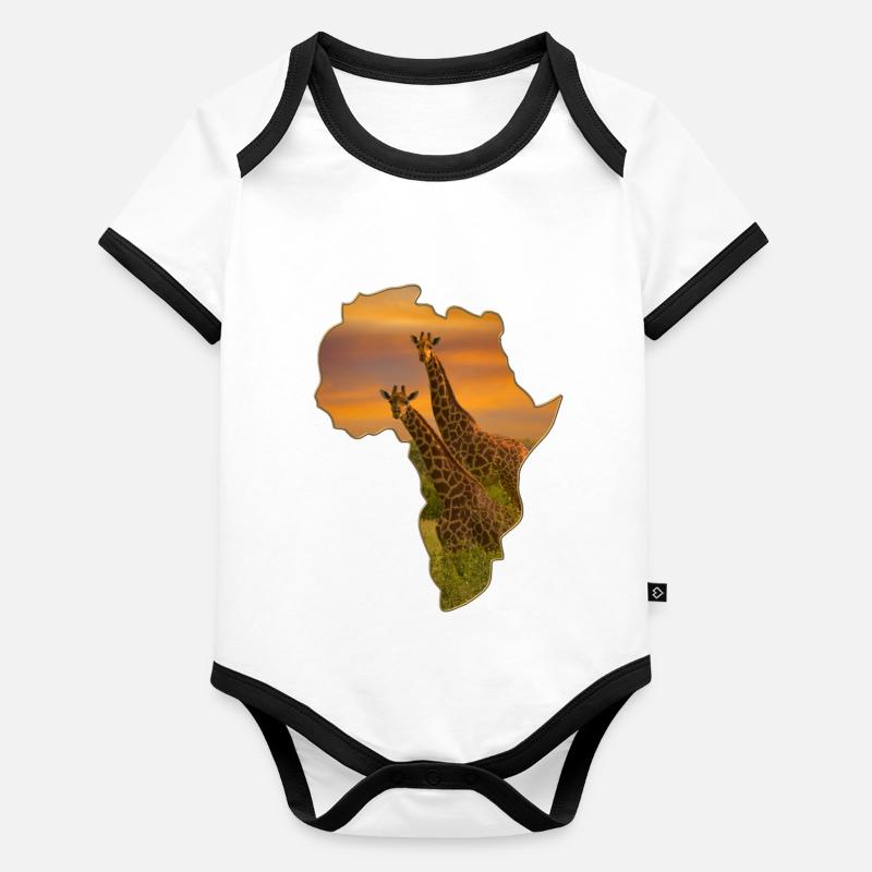 Giraffe Baby Bio-Kurzarm-Kontrastbody