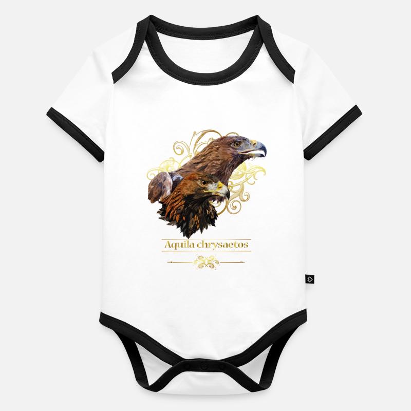 Aigle royal Body Bébé bio contrasté manches courtes